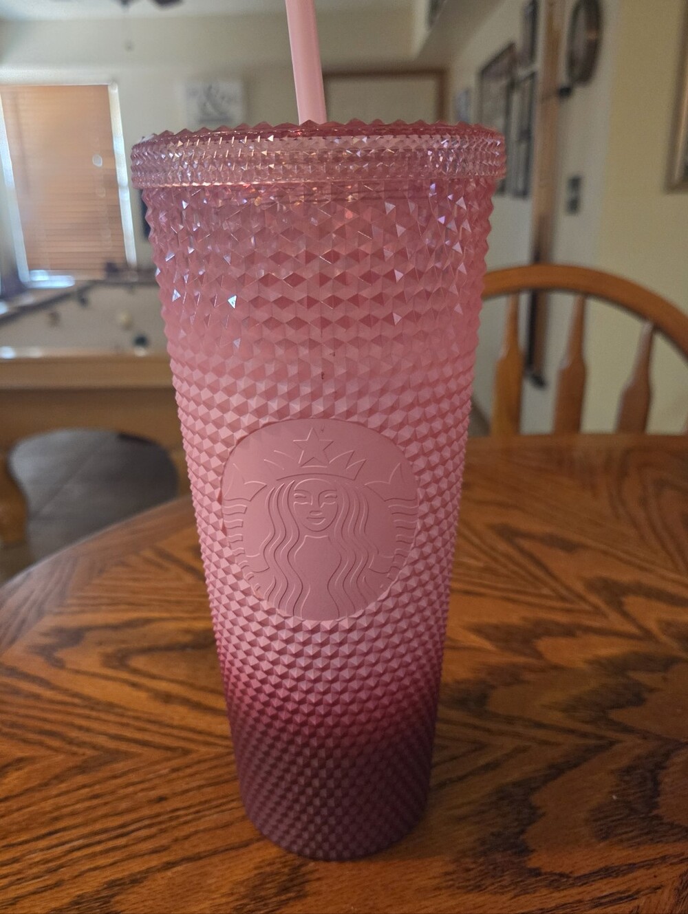 Starbucks Pink Ombre Studded Cold Cup with Straw